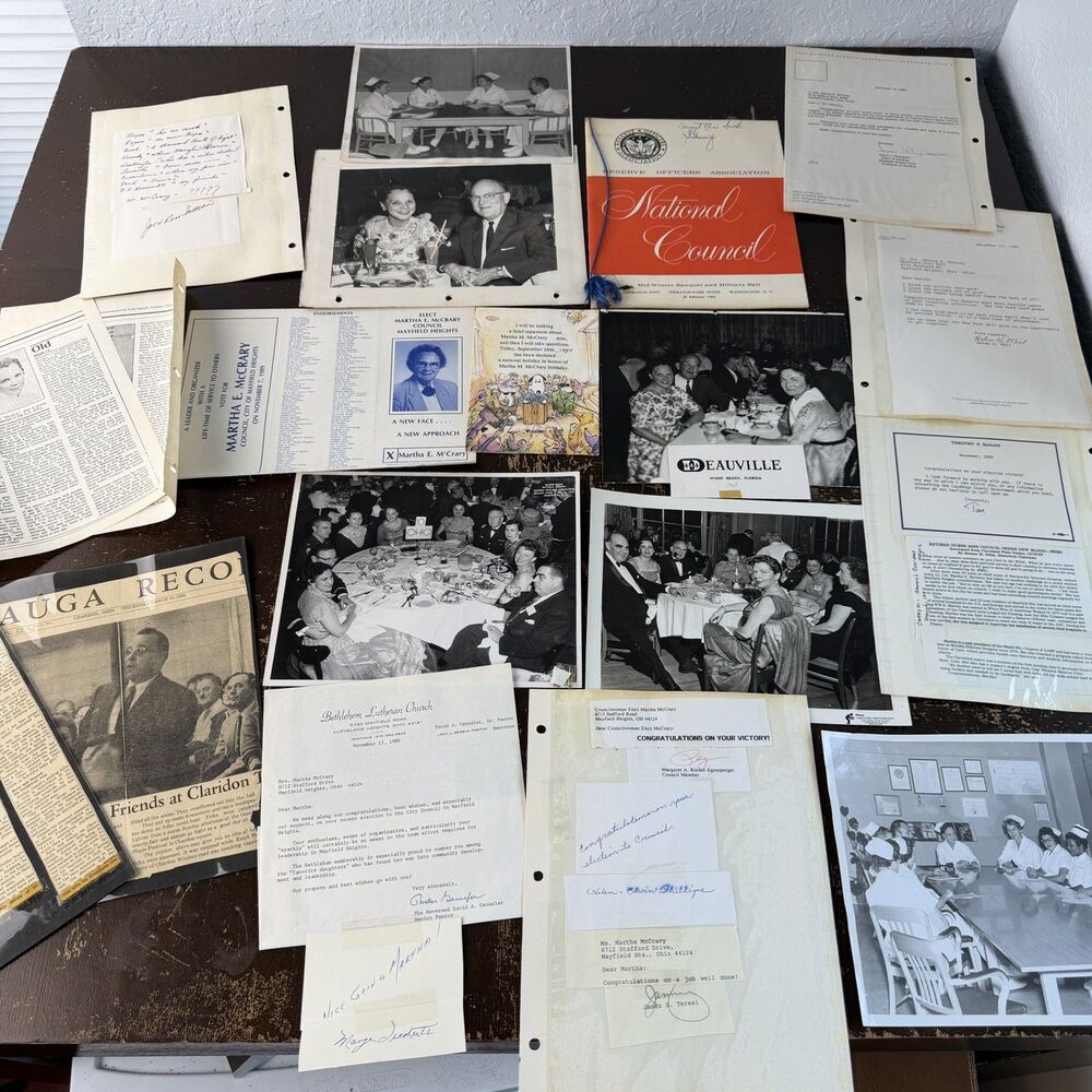 Vintage Ephemera Lot Martha McRary WW2 Lieutenant Colonel Chief Nurse Patton 3rd